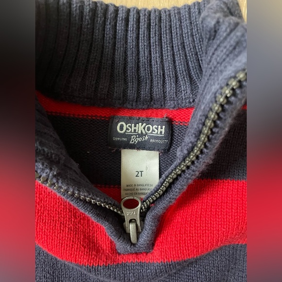 Oshkosh stripe woven 100% cotton sweater 2T - Picture 2 of 3